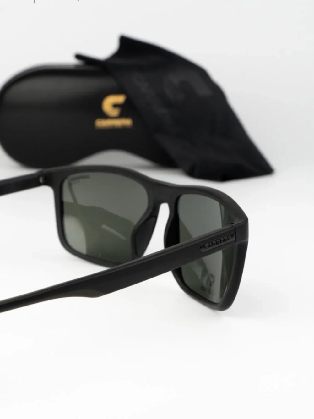 Carrera Men Sunglasses Black Green Polar Rectangular CARRERA 8047/S 07ZJ UC NEW